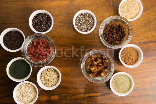 bowls of various superfoods Stock photo © joannawnuk
