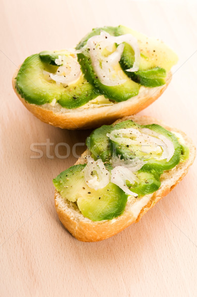 サンドイッチ アボカド 木板 食品 緑 パン ストックフォト © joannawnuk