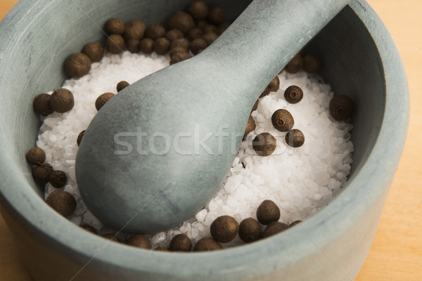 Zout voedsel hout geneeskunde bladeren steen Stockfoto © joannawnuk