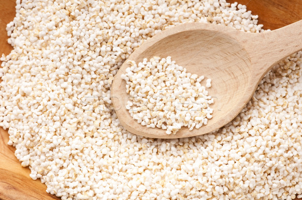 Stock photo: Amaranth popping, gluten-free, high protein grain cereal