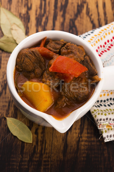 Ragoût de boeuf table viande tomate repas sel [[stock_photo]] © joannawnuk