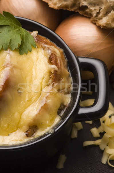 Stock photo: French onion soup with ingredients