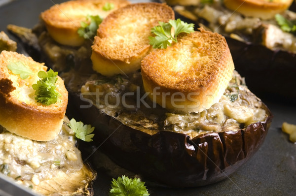 Nadziewany bakłażan obiedzie wiśniowe gotowania Zdjęcia stock © joannawnuk