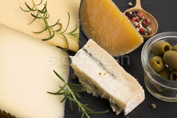 奶酪 食品 酒 組 刀 商業照片 © joannawnuk