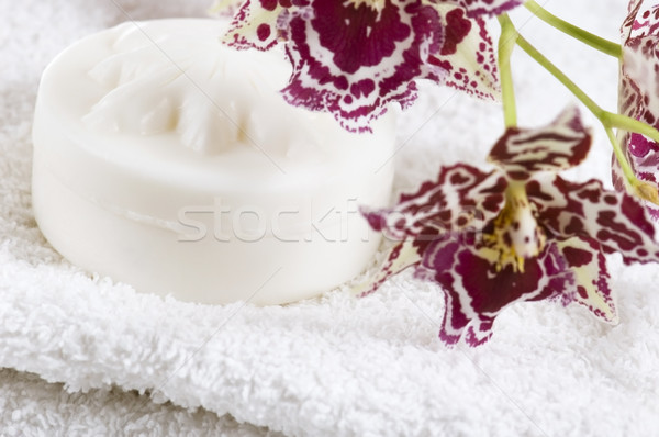 Foto d'archivio: Spa · bianco · asciugamani · naturale · sapone · orchidea