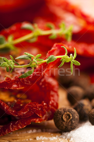 Italienisch Sonne getrocknet Tomaten Samen horizontal Stock foto © joannawnuk