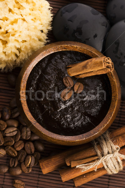 Homemade face and body organic all natural coffee scrub (peeling Stock photo © joannawnuk