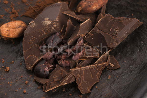 Foto stock: Picado · chocolate · cacau · comida · fundo · bar