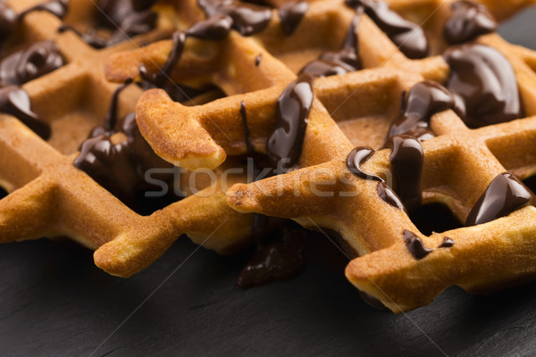 Stock photo: waffles with chocolate