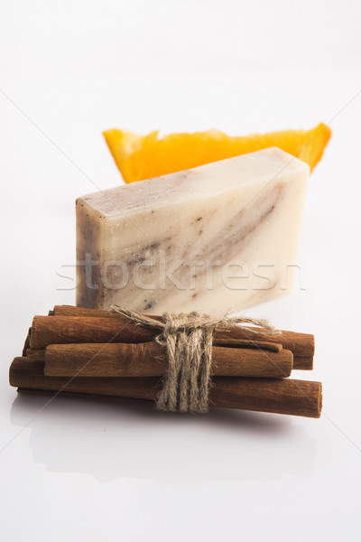 Bar savon cannelle orange fond peau [[stock_photo]] © joannawnuk