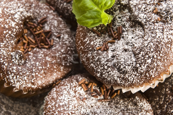 Stock photo: Homemade cinnamon muffins with coffe