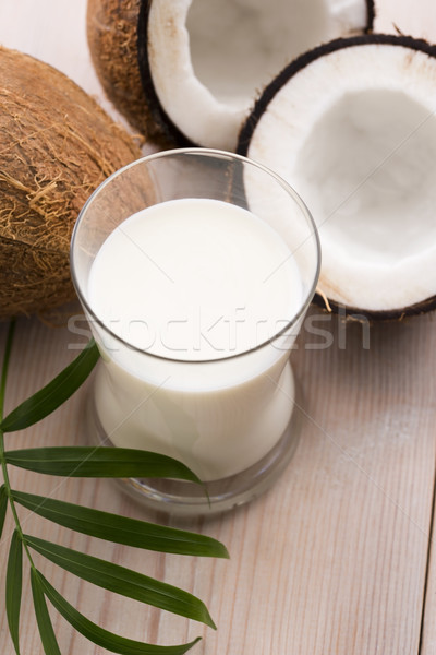 coconut fruit with coco milk Stock photo © joannawnuk