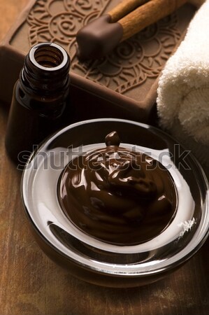 Eigengemaakt chocolade pudding winter melk snoep Stockfoto © joannawnuk