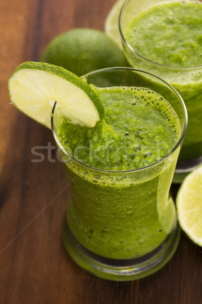 Sağlıklı yeşil içmek sebze meyve suyu gıda Stok fotoğraf © joannawnuk