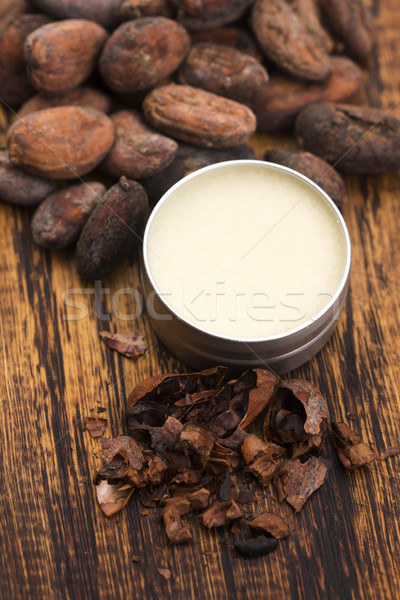 Stock photo: Natural cocoa butter. Healthy, beans.