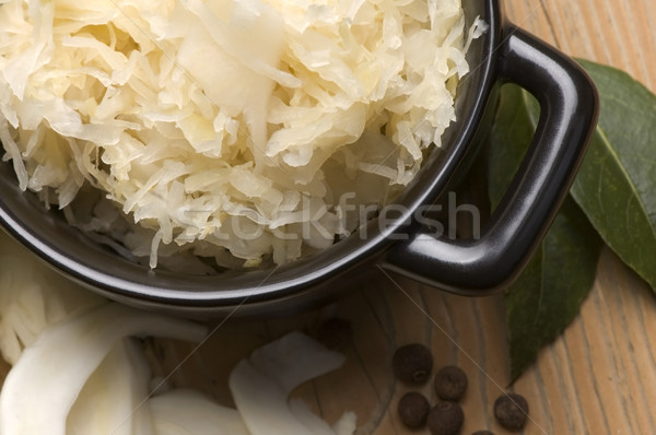 Stockfoto: Vers · kool · traditioneel · zuurkool · salade · peper