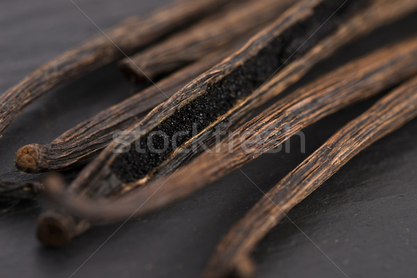 バニラ 背景 黒 アジア 料理 デザート ストックフォト © joannawnuk