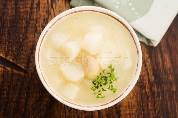 Vers soep witte asperges diner room Stockfoto © joannawnuk