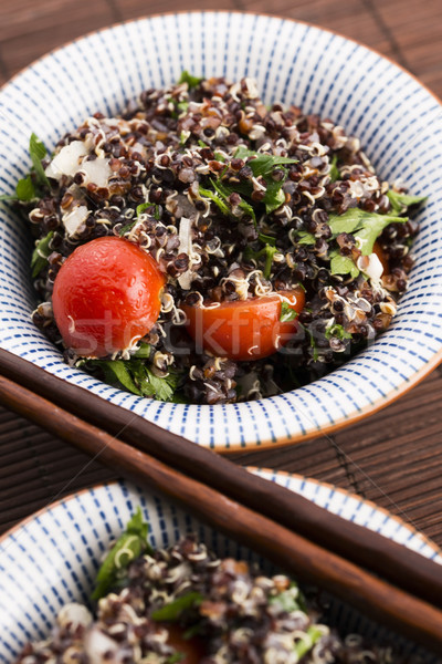 Tabbouleh Quinoa with tomatoes, onion, mint, parsley and lemon Stock photo © joannawnuk