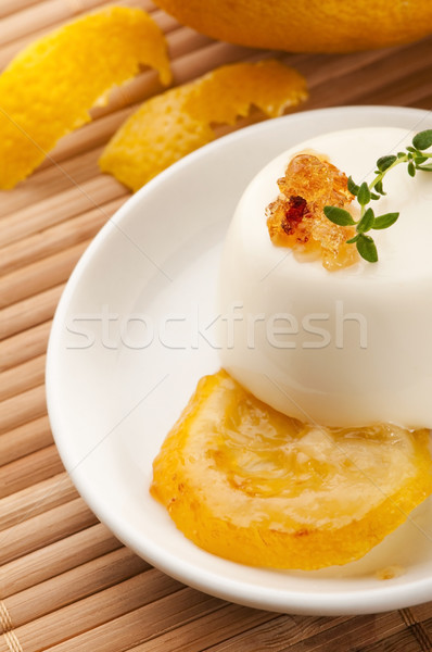Stockfoto: Vanille · dessert · citroen · vers · kruiden · vruchten