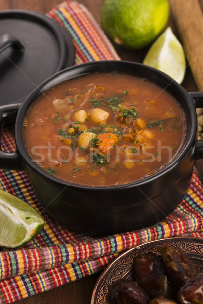 Moroccan traditional soup - harira, the traditional Berber soup  Stock photo © joannawnuk