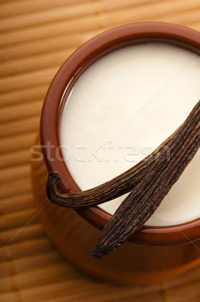 édes vanília puding desszert üveg cukorka Stock fotó © joannawnuk