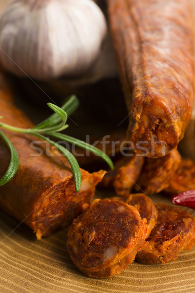 Spaans traditioneel chorizo worst vers kruiden Stockfoto © joannawnuk