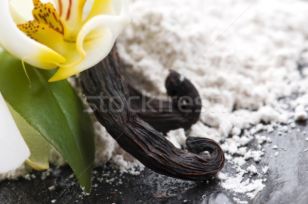 vanilla beans with aromatic sugar and flower Stock photo © joannawnuk