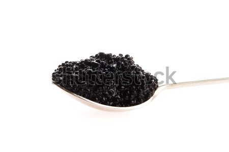 Noir caviar cuillère blanche poissons dîner Photo stock © joannawnuk