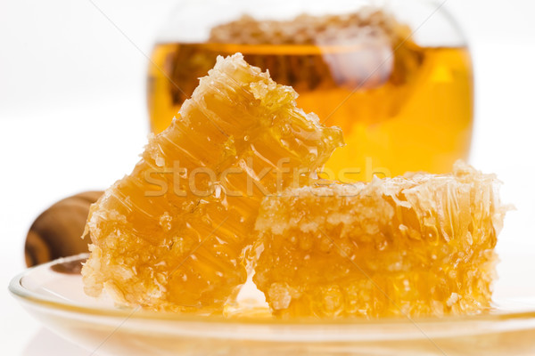 Proaspăt miere fagure de miere natură portocaliu aur Imagine de stoc © joannawnuk