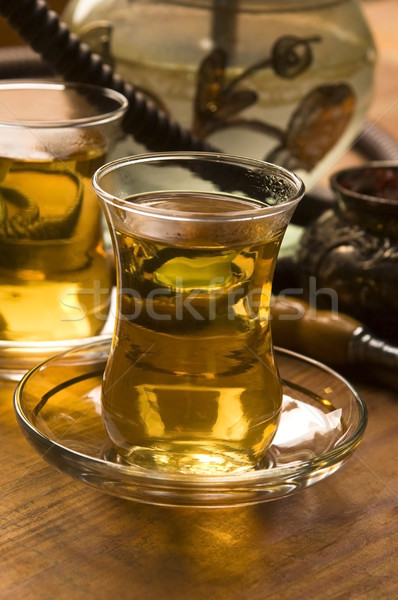 Fincan türk çay nargile hizmet geleneksel Stok fotoğraf © joannawnuk