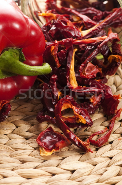 乾燥 紅色 胡椒 背景 烹飪 墨西哥人 商業照片 © joannawnuk