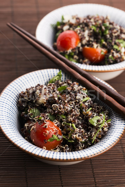 Tabbouleh Quinoa with tomatoes, onion, mint, parsley and lemon Stock photo © joannawnuk