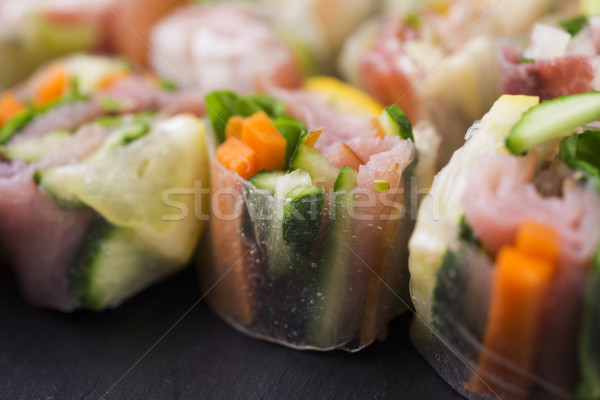 Japán saláta zsemle hal egészség ázsiai Stock fotó © joannawnuk