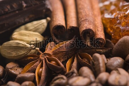 aroma coffe. ingredients. coffe beens, anise, vanilla, cardamon, Stock photo © joannawnuk