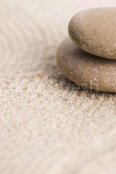 迷你 禪 花園 抽象 沙 石 商業照片 © joannawnuk