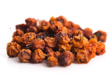 Stock photo: Dried rowan berries on a white background 