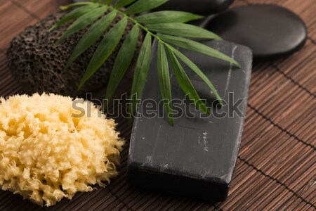 Natural carbon săpun frumuseţe negru piele Imagine de stoc © joannawnuk