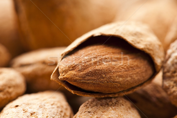 Stock photo: Sweet almonds with kernel 