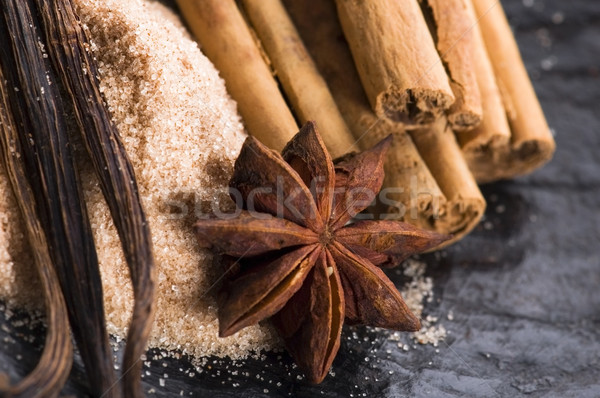 Aromatyczny przyprawy brown sugar tle star energii Zdjęcia stock © joannawnuk