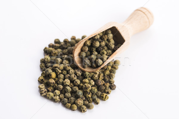 Whole Green Pepper On White Background Stock photo © joannawnuk
