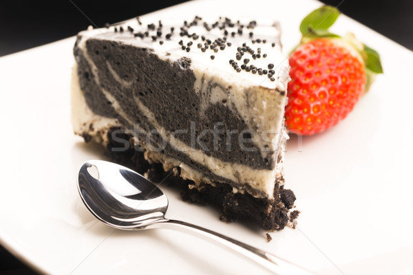 Black sesame cheese cake Stock photo © joannawnuk