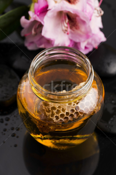 新鮮 蜂蜜 蜂窩 性質 橙 黃金 商業照片 © joannawnuk