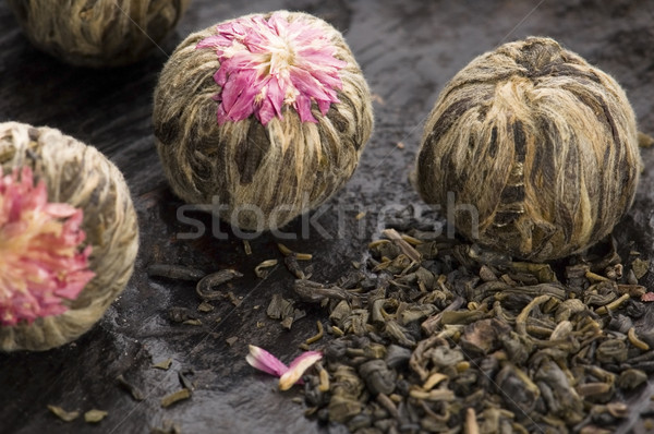 Green chinese tea balls Stock photo © joannawnuk