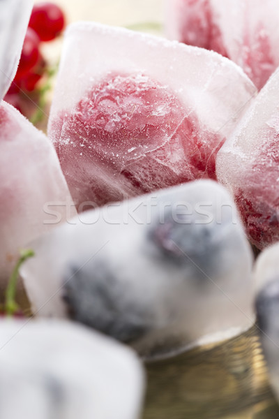 Stockfoto: Vers · bes · vruchten · bevroren · vruchten