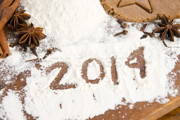 The inscription on the flour - 2014 Stock photo © joannawnuk