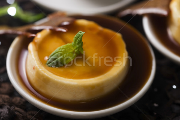 Stockfoto: Karamel · dessert · vanille · kruid · voedsel · ontbijt