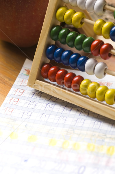 Matematika lecke lány iskola oktatás jókedv Stock fotó © joannawnuk