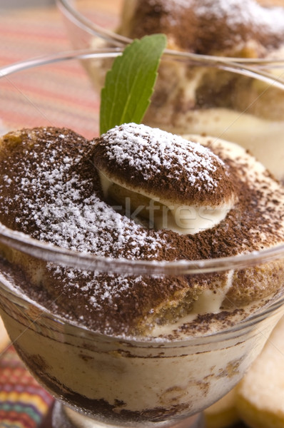 Tiramisu sobremesa bolo creme terreno raio Foto stock © joannawnuk