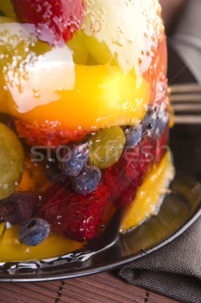 Nyár bogyó zselé étel piros eper Stock fotó © joannawnuk